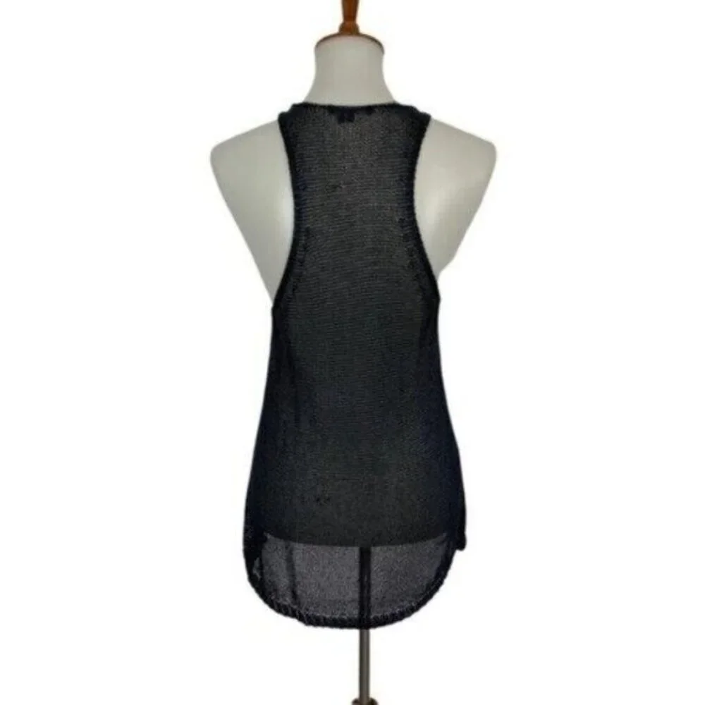 Vince‎ Crochet Tank Top Small Navy Minimalist Classic Summer Resort